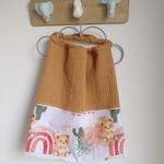 serviette maternelle élastique éponge lion