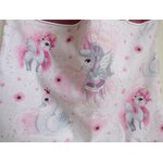 bavoir cantine maternelle licorne rose éponge