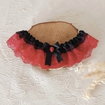 jarretière de mariée gothique rouge dentelle de calais
