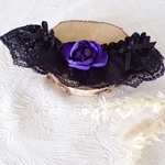 jarretière de mariée gothique noir violet