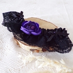jarretière mariée gothique romantique noir violet