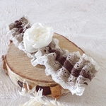 jarretière de mariage ivoire marron chocolat champêtre bohème