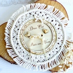 porte alliances bois macrame mariage boheme champetre