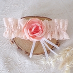 jarretière de mariée pêche romantique