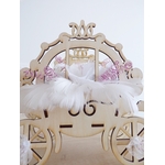 centre de table conte de fees mariage bapteme personnaliser carrosse bois dentelle