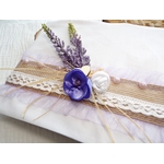 mariage lavande livre dor personnalise dentelle coton blanc mauve