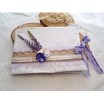 livre mariage lavande personnaliser coton dentelle