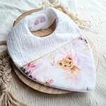 bavoir naissance savane rose doré