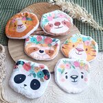 lingettes éponge bambou bébé animaux lavables réutilisables
