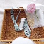 cravate mariage fleurs vert écru taffetas coton