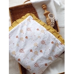 couverture bébé molletonnée montgolfière jaune safran curry