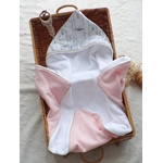 cape de bain bébé fille lapin rose