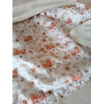 cadeau de naissance renard couverture beige fait main