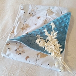 couverture mi saison ourson bleu cadeau naissance
