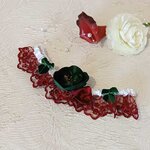 jarretière de mariée dentelle bordeaux vert émeraude