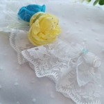 accessoire mariage dolce vita dentelle satin bleu jaune