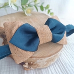 accessoire marié noeud papillon liège satin bleu nuit made in france