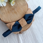 noeud papillon mariage bleu nuit liège satin fait main