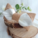noeud papillon mariage ivoire liège satin