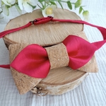 noeud papillon ajustable mariage original liège satin rouge