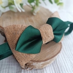 noeud papillon liège satin vert émeraude made in france
