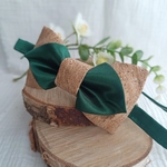 noeud papillon vert liège satin made in france ajustable