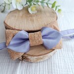 accessoire mariage homme boheme champetre liège satin mauve lilas