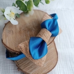 noeud papillon liège satin bleu roi mariage boheme champetre romantique made in france