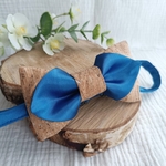 noeud papillon mariage bleu roi liège satin homme