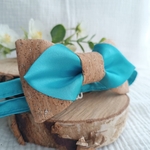 noeud papillon made in france turquoise liege satin mariage champetre boheme
