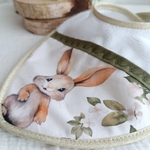 bavoir naissance lapin éponge bambou fait main