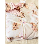 couverture bébé emmailloté naissance lapin rose made in france