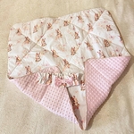 grande couverture emmaillotage molletonnée hiver cadeau naissance fille lapin rose