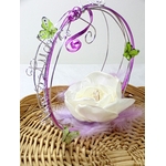 porte alliances panier fleurs papillons personnaliser
