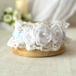 jarretière mariage bleu pastel dentelle fait main