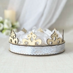 porte alliances couronne satin bleu pastel blanc