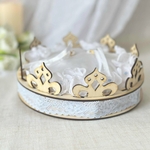 porte alliances bleu pastel blanc satin bois mariage princesse