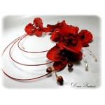 Bouquet rond alu rouge orchidée