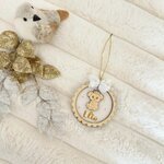 boule de noël personnaliser bébé bois tissu artisanale doucefantaisie