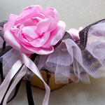 jarretière mariage rose chocolat dentelle personnalisée