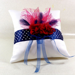 Coussin pour alliances mariage rétro rockabilly fait main