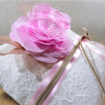 accessoire mariage boheme romantique vintage rose ivoire dentelle satin fait main