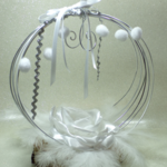 porte alliances mariage plumes fleur blanc