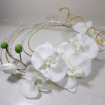 bouquet de mariée Orchidée rond original fil aluminium doré blanc