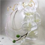 bouquet de mariée orchidée blanc or doré personnalisé