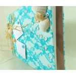 livre dor album photo mariage turquoise blanc coquillage