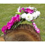 bouquet mariée orchidée fuchsia tombant cascade mariage fleurs artificielles