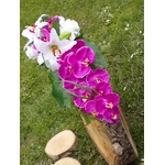 bouquet de mariée cascade Orchidée fuchsia blanc lys roses