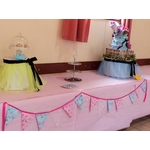Guirlande fanion rose fuchsia bleu mariage baptême anniversaire