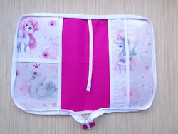 Protège Carnet De Santé Personnalisé Licorne Arc-En-Ciel - Cadeau Naissance Original Mauve Avec Prénom